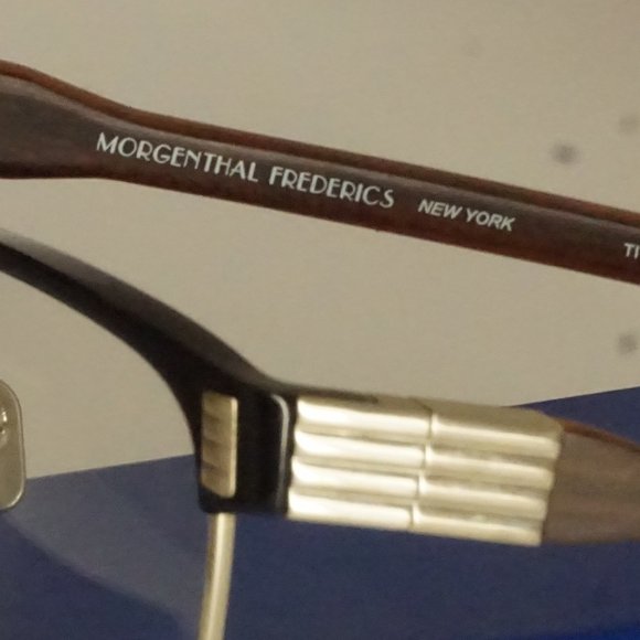 New MORGENTHAL FREDERICS Charlie natural Wood  titanium Eyeglasses   $1300 - Picture 4 of 11